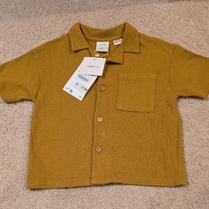 Zara Kids Mustard Button Down Shirt